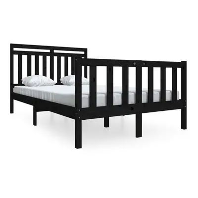 (black, x cm) vidaXL Bed Frame Bed Base Bedstead Bedroom Mattress Foundation Solid Wood