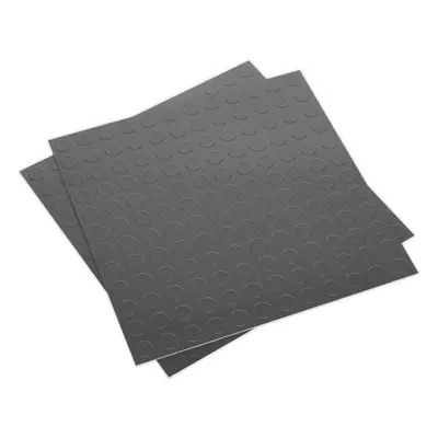 16 PACK Vinyl Floor Tile - Peel & Stick Backing - 457.2 x 457.2mm - Silver Coin