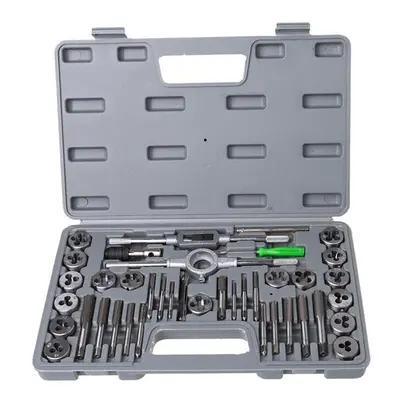 40Pcs Tap Die Set Hand Thread Plug Taps Threading Tool Screw Wrench Dies Kit With Storage Case