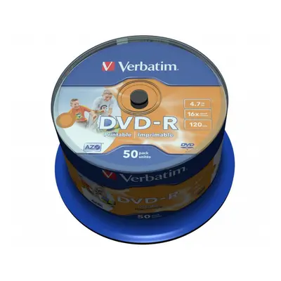 Verbatim DVD-R Wide Inkjet Printable No ID Brand 4.7GB DVD-R 50pc(s)