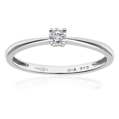 (P) Jewelco London 9ct White Gold Engagement Ring, IJ/I Diamond, Round Brilliant, 0.10ct, White 