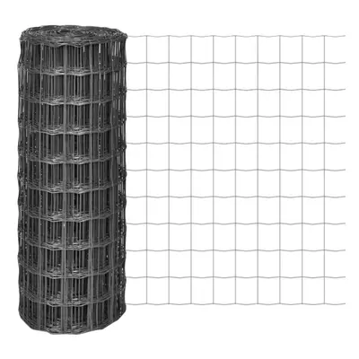 vidaXL Euro Fence 25x1 m with 100x100 mm Mesh Steel Grey