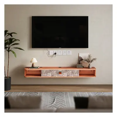 Wall Mounted Floating TV Cabinet Floating Shelves with Drawer