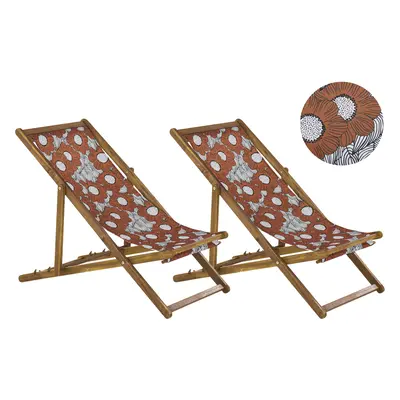 Sun Lounger Wood Light Brown ANZIO