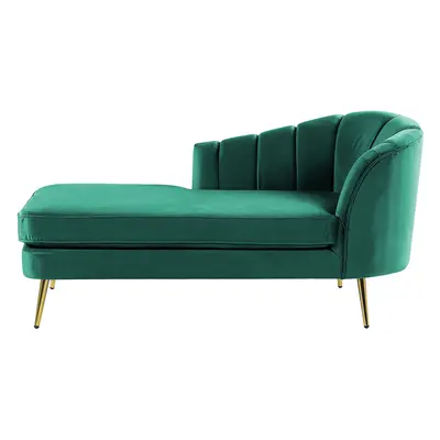 Right Hand Velvet Chaise Lounge Emerald Green ALLIER