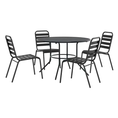 (110 x 72.5 cm/ piece) vidaXL Stackable Garden Chair Set Seat pcs Anthracite Powder-coated Steel