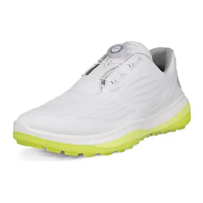 (UK 9-9.5, White) Ecco Mens LT1 Boa Waterproof Leather Cushioned Spikeless Golf Shoes