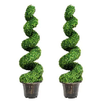 120cm Artificial Boxwood Spiral Tree Faux Tree Fake Greenery Tree