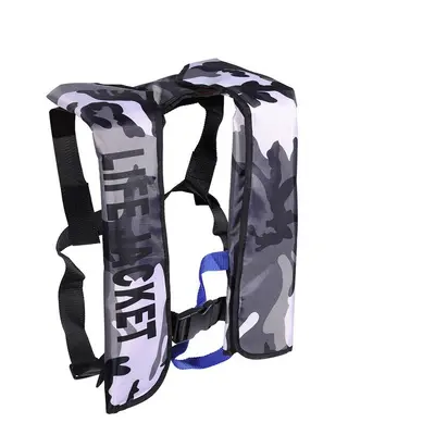 (White Camouflage) Life Jackets Adult Auto Inflatable Buoyancy Vests