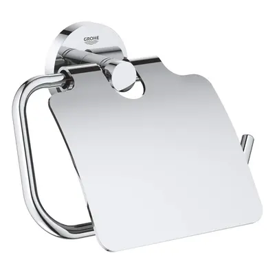 GROHE Essentials Wall-Mounted Toilet Paper Holder with Cover, Starlight Chrome