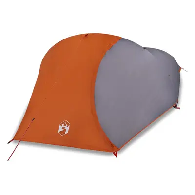 (Grey and orange) vidaXL Camping Tent Dome 4-Person Lightweight Tent Grey and Orange Waterproof