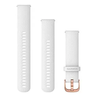 Garmin Quick Release Bands (20 mm) - White Silicone Band with Rose Gold Hardware