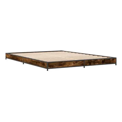 (smoked oak, x cm/ 14.5 cm) vidaXL Bed Frame Bed Black 180x200 cm Super King Engineered Wood and