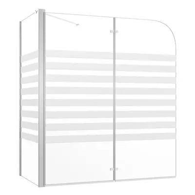 vidaXL Bath Enclosure 68cm Tempered Glass Stripe Bathroom Shower Screen Panel