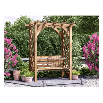 Dunster House Pergola with Bench Jasmine 1.8m x 1.2m Trellis Arbour