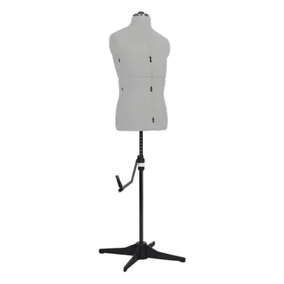 vidaXL Adjustable Dress Form Male Grey Size Home Dressmaking Mannequin