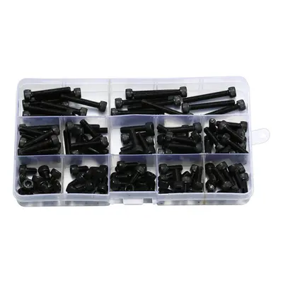 140Pcs M5 12.9 Grade Carbon Steel Hex Socket Cap Head Screw Bolt 6-35mm Set