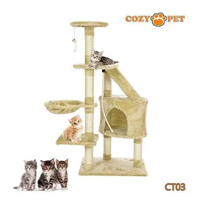 Cat Tree By Cozy Pet Sisal Scratching Post Kitten Cat Trees CT03-Beige