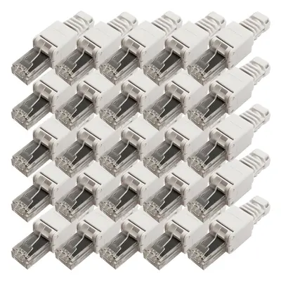 20x RJ45 CAT6a Tool-less Connectors & Boot - UTP Ethernet Plugs - NO CRIMP TOOL