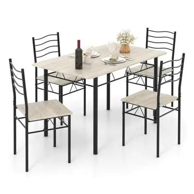 5 PCS Dining Table Set Counter Height Table w/ Rectangular Tabletop