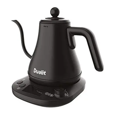 Dualit Pour Over Fast Boil Electric Kettle - Matt Black -Gooseneck Precision Spout - Digital Dis