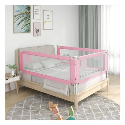 vidaXL Toddler Safety Bed Rail Pink 160x25 cm Fabric Baby Cot Bed Protection