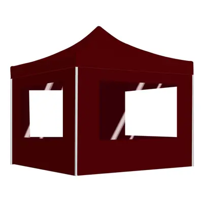 Garden Furniture Set Professional Folding Party Tent with Walls Aluminium 3x3 m Wine Red