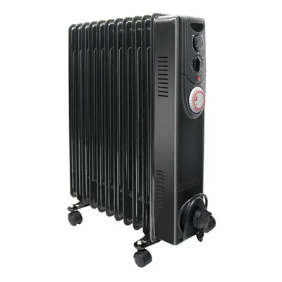 NRG Oil Filled Radiator Portable Fin Electric Heater with Timer & Safety Tip Over Switch & Adjus