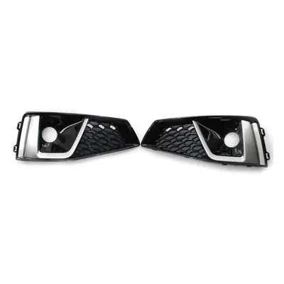 2pcs Front Bumper Fog light Grill Fog Lamp Frames Replacement For Audi A4L