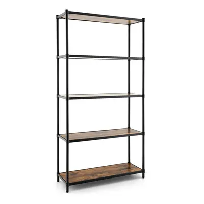 5-Tier Tall Bookshelf Storage Rack Industrial Bookcase Storage Shelf