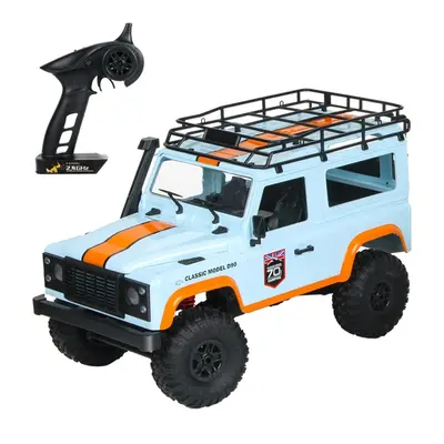 (Blue) 4WD 2.4Ghz Off Road Car RC Rock Crawler Cross-country Truck Toy with Headlight for Adults