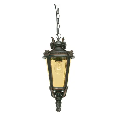 IP23 Bulb Chain Lantern Light Weathered Bronze Medium LED E27 100W