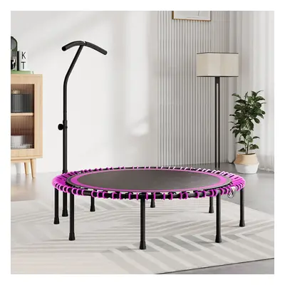 (Black&Pink) 48in Bungee Cords Foldable Round Trampoline with Adjustable T-Handle Bar