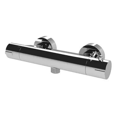 Round Wall Mount Shower Thermostatic Bar Valve Tap (Kit Not Included) - Chrome - Balterley