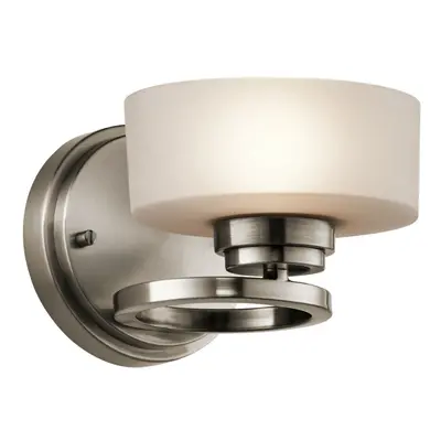 Wall Light Aluminium Concentric Rings Oval Globe Shade Classic Pewter LED G9 40W