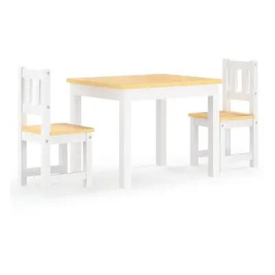 vidaXL Children Table and Chair Set Piece White&Beige MDF Toddler Furniture