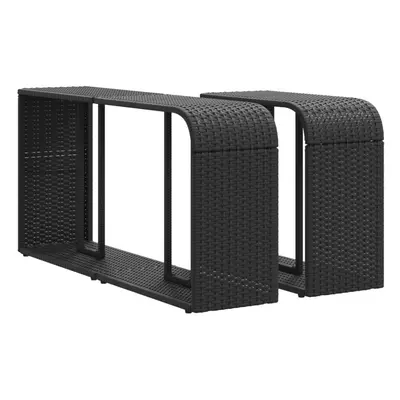 vidaXL Storage Shelves Storage Racks Display Shelves pcs Black Poly Rattan