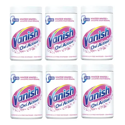 Vanish Oxi Action Crystal White Laundry Fabric Stain Remover Powder 6x 940g Tubs