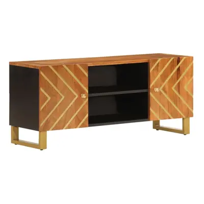 vidaXL TV Cabinet TV Unit Cabinet TV Stand Brown and Black Solid Wood Mango