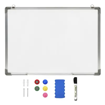 vidaXL Magnetic Dry-erase Whiteboard White 90x60cm Steel Presentation Supply