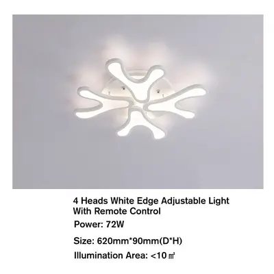 (Type D:Â heads stepless dimming light white shell) LED Modern Ceiling Light For Living Dining R