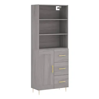 (grey sonoma, wood door drawers) vidaXL Highboard Sideboard Cupboard Side Cabinet Sonoma Oak Eng