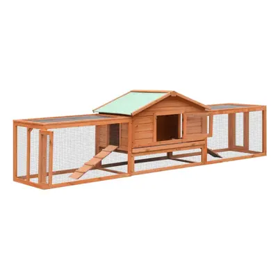 vidaXL Solid Pine & Fir Wood Rabbit Hutch Pet Cage Outdoor Wooden Rabbit House