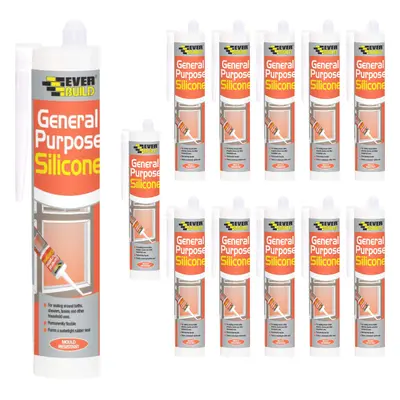 Everbuild General Purpose Silicone Sealant Grey 280ml - Pack of