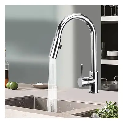 Modern Kitchen Sink Faucet with Pull Down Sprayer Single Handle Hot Cold Mixer Tap