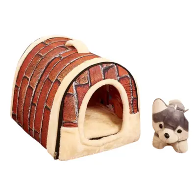 (Coffee, 45x35x35cm) Pet House Bed For Small Animals