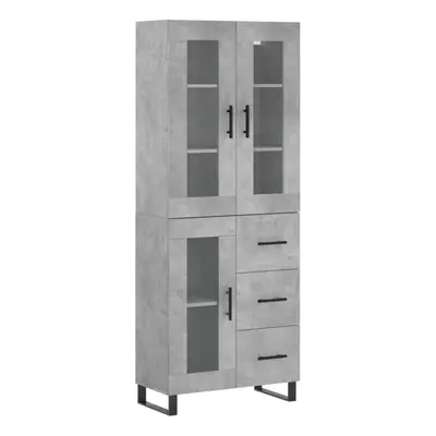 (concrete grey, glass door drawers) vidaXL Highboard Sideboard Cupboard Side Board Storage Cabin