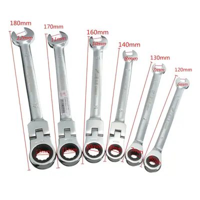 (12mm) Flexible Pivoting Head Ratchet Combination Spanner Wrench Garage Metric Tool Size