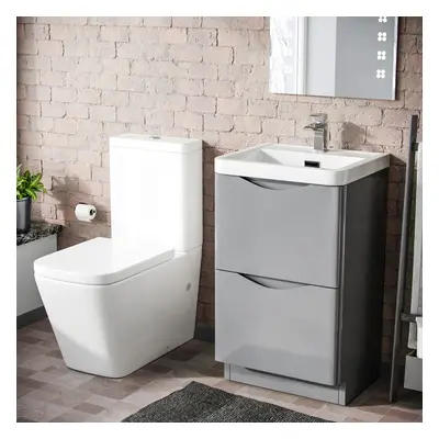 Merton LG Freestanding Vanity Basin Unit Square Rimless Close Coupled Toilet