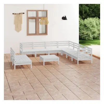 vidaXL Garden Lounge Set Outdoor Lounge Set Piece Solid Wood Pine White